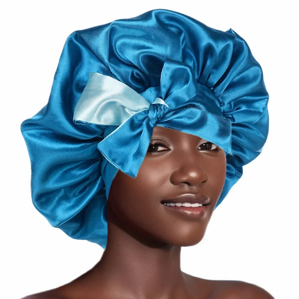 Bonnet satin cheveux frisés – Préserve la forme et la souplesse des boucles