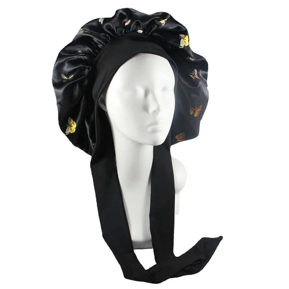 Bonnet de nuit en satin avec attaches – Maintien parfait toute la nuit