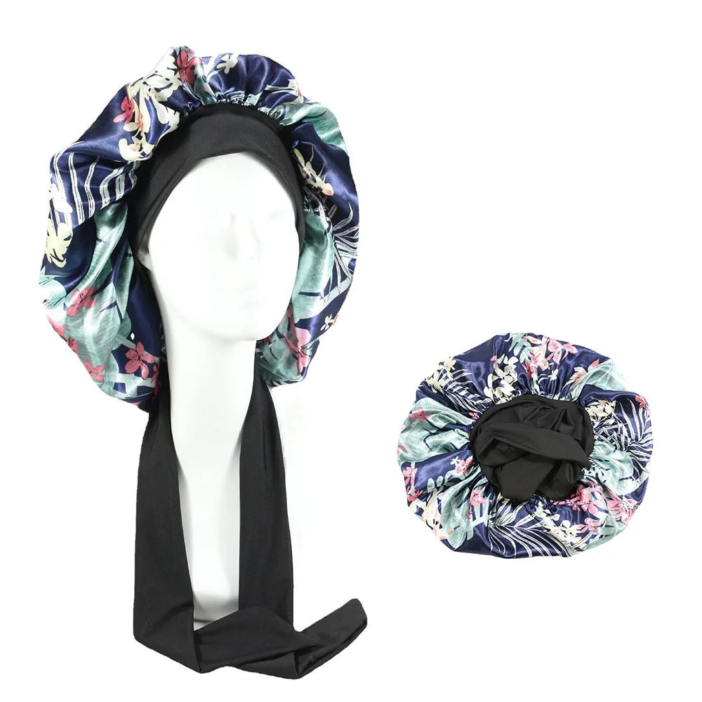 Bonnet de nuit en satin avec attaches – Maintien parfait toute la nuit
