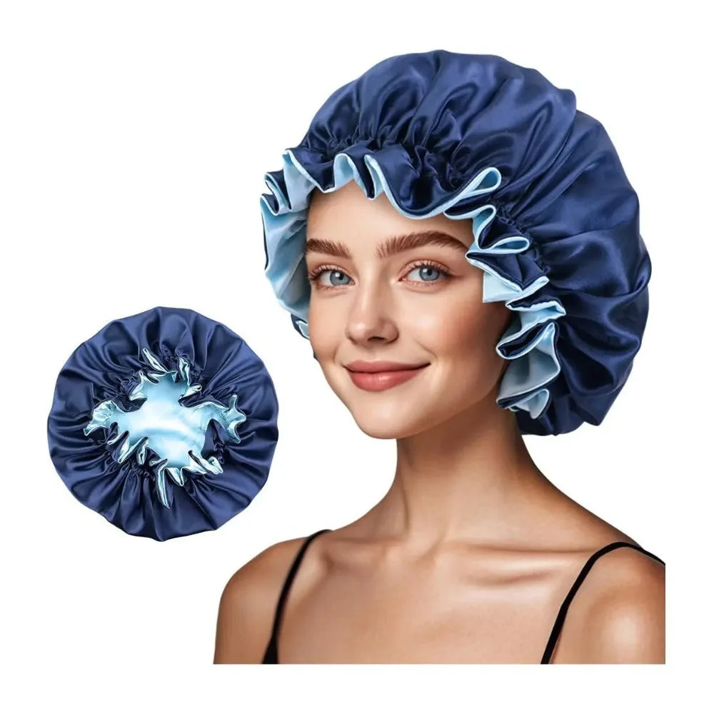 Bonnet de nuit satin réversible – Deux styles, un soin capillaire