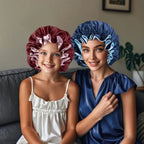 Bonnet de nuit satin réversible – Deux styles, un soin capillaire