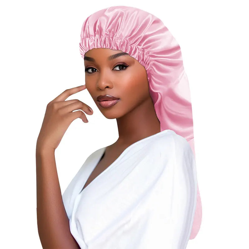 Bonnet satin cheveux longs luxe – Satin épais et soin premium