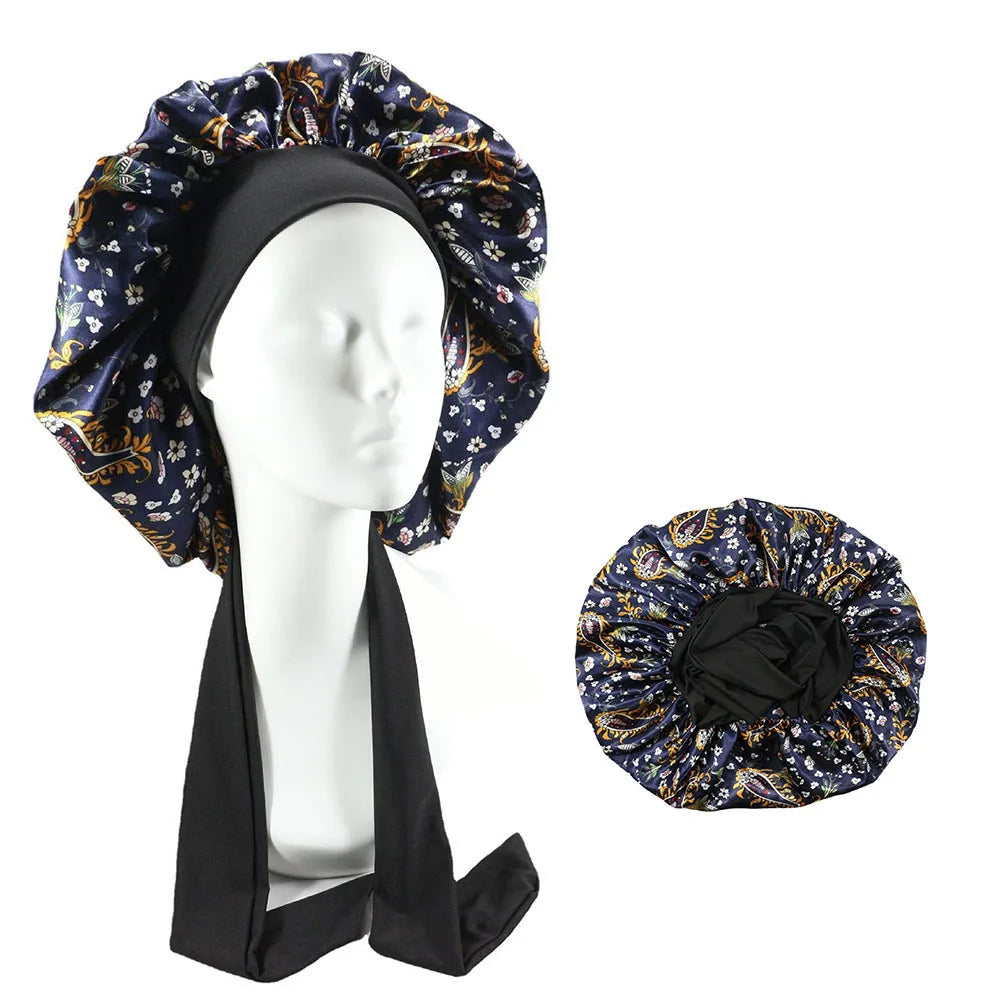 Bonnet de nuit en satin avec attaches – Maintien parfait toute la nuit