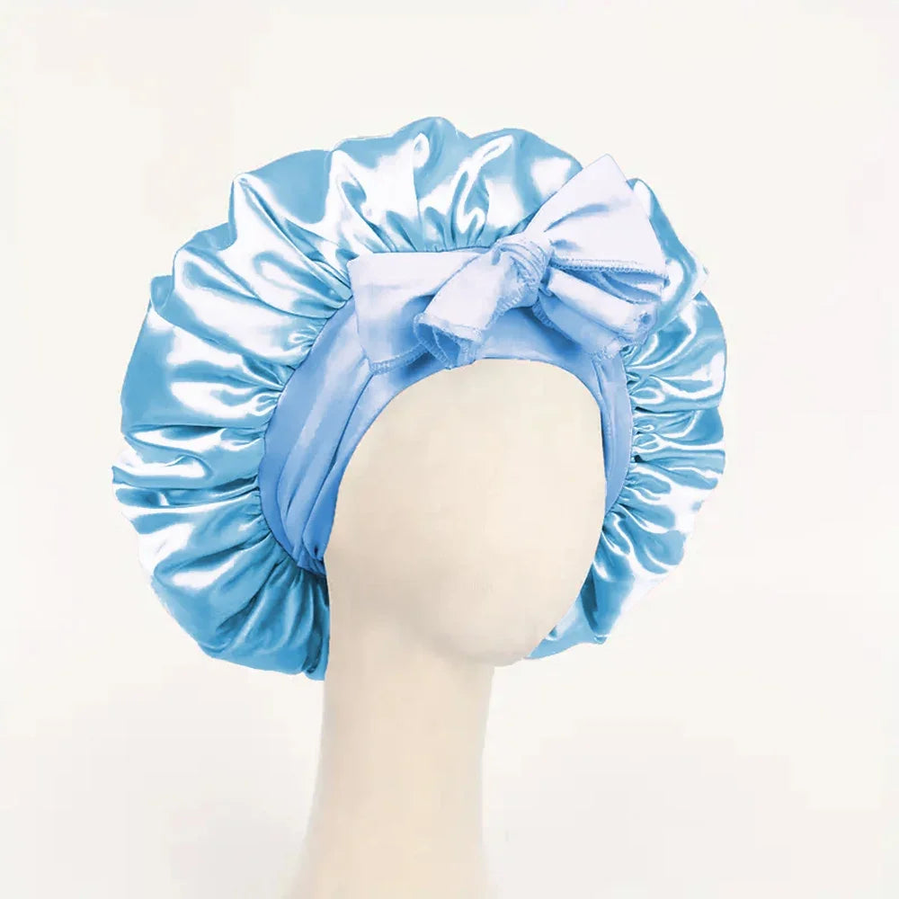 Bonnet en satin cheveux texturés – Soin et hydratation en douceur