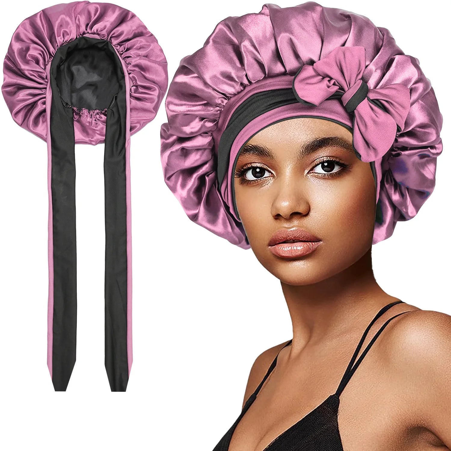 Bonnet satin cheveux afro pour dormir – Douceur et soin réparateur