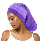 Bonnet satin cheveux longs soyeux – Protection et confort nocturne
