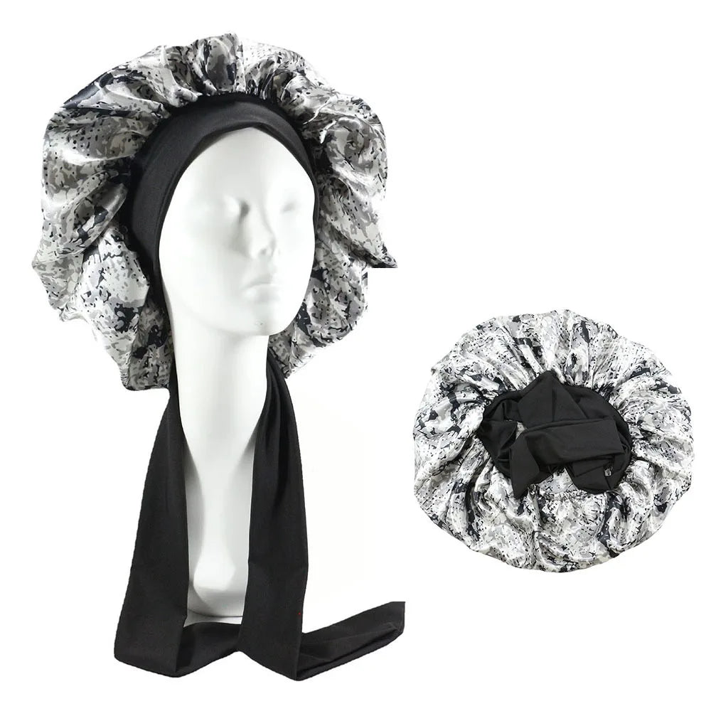 Bonnet de nuit en satin avec attaches – Maintien parfait toute la nuit