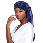 Bonnet satin cheveux longs luxe – Satin épais et soin premium