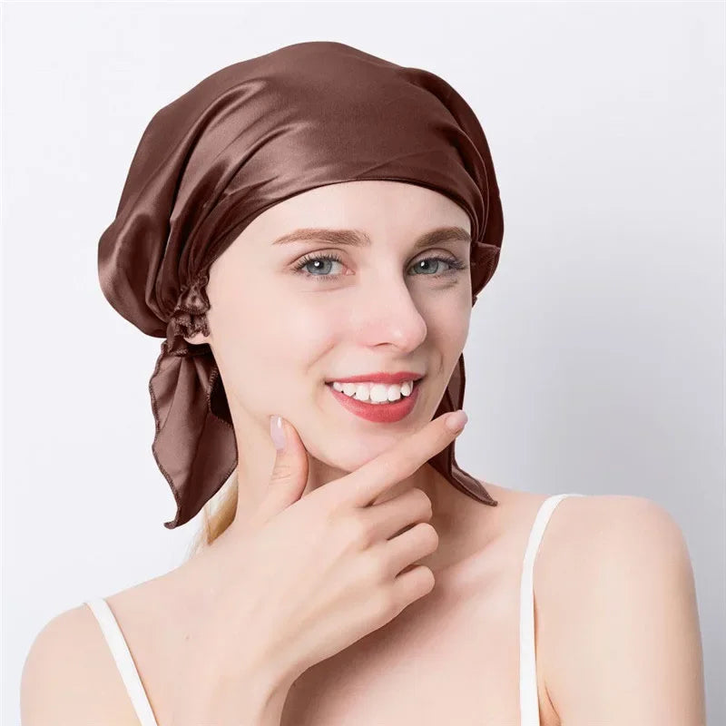 Bonnet satin femme avec attache – Tenue ferme et douceur soyeuse