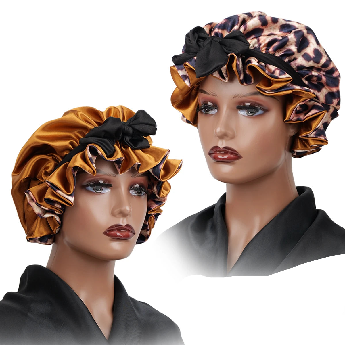 Bonnet de nuit en satin femme réglable – Maintien et confort parfait