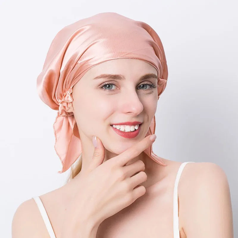 Bonnet satin femme avec attache – Tenue ferme et douceur soyeuse