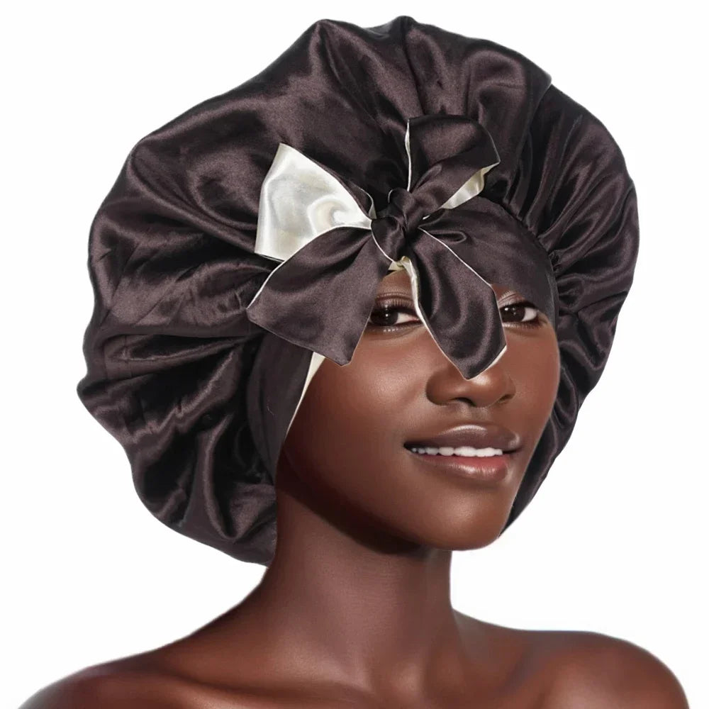 Bonnet satin cheveux frisés – Préserve la forme et la souplesse des boucles