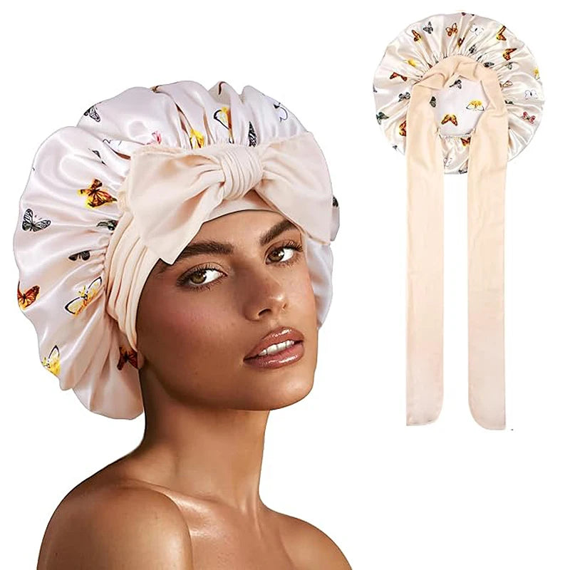 Bonnet satin cheveux bouclés femme – Confort et soin capillaire nocturne