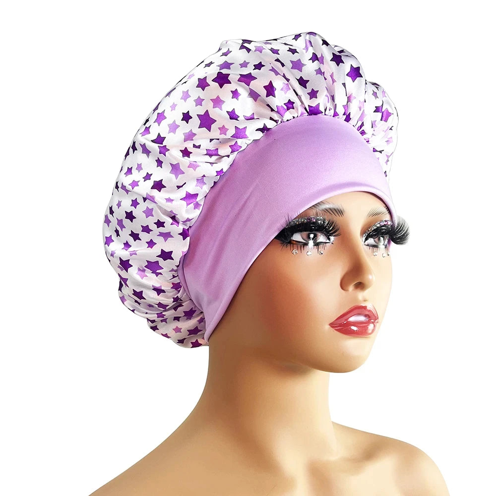 Bonnet satin afro protecteur – Hydratation et soin de nuit