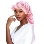 Bonnet en satin cheveux longs – Anti-casse et brillance naturelle