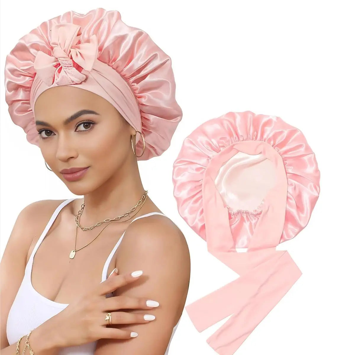 Bonnet de nuit satin femme luxe – Satin épais et soin professionnel