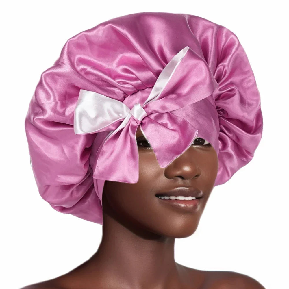 Bonnet satin cheveux frisés – Préserve la forme et la souplesse des boucles