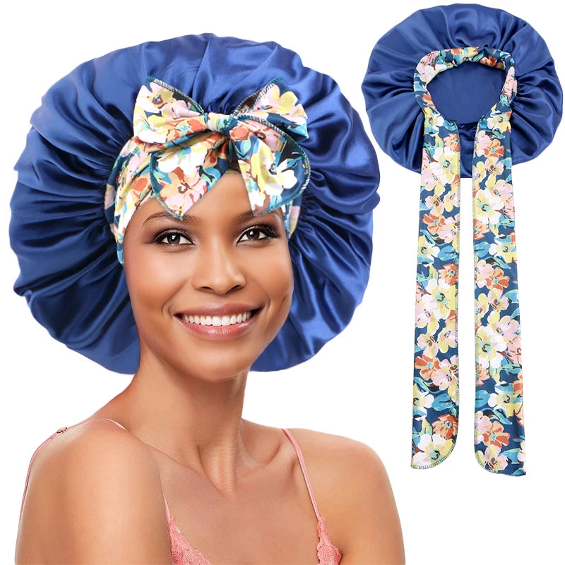 Bonnet en satin femme imprimé – Style moderne et soin des cheveux