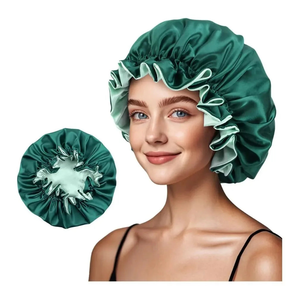 Bonnet de nuit satin réversible – Deux styles, un soin capillaire