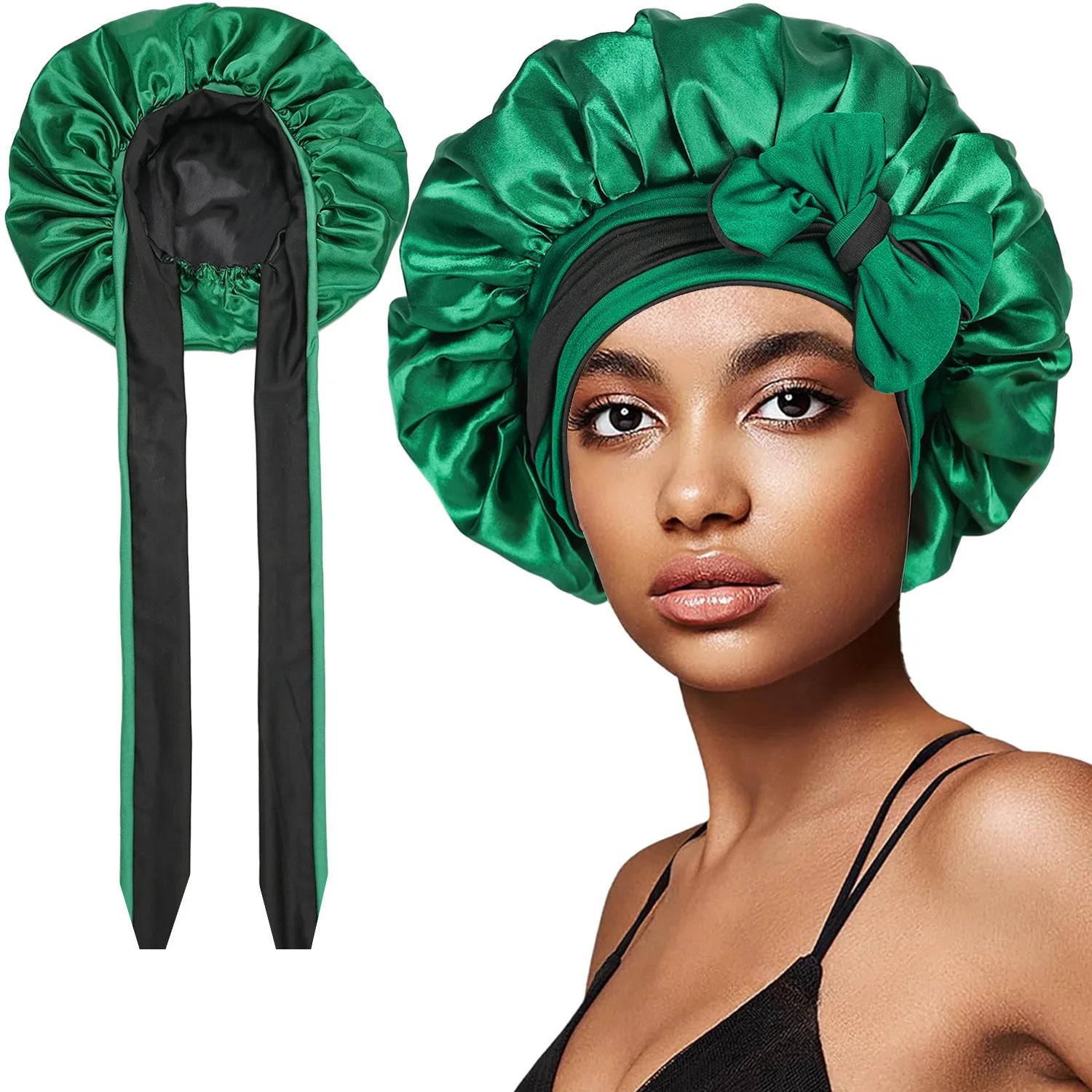 Bonnet satin cheveux afro pour dormir – Douceur et soin réparateur