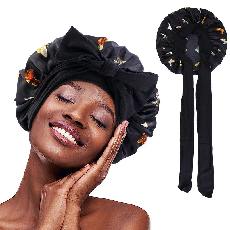 Bonnet satin cheveux bouclés femme – Confort et soin capillaire nocturne