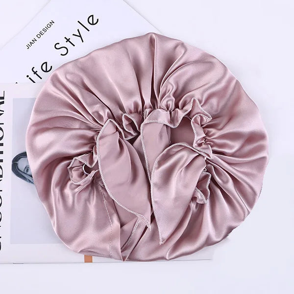 Bonnet de nuit en satin – Confort et protection pour vos cheveux