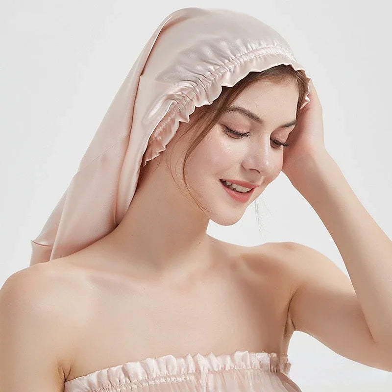 Bonnet satin cheveux longs et fins – Hydratation et douceur naturelle