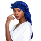 Bonnet en satin cheveux longs – Anti-casse et brillance naturelle
