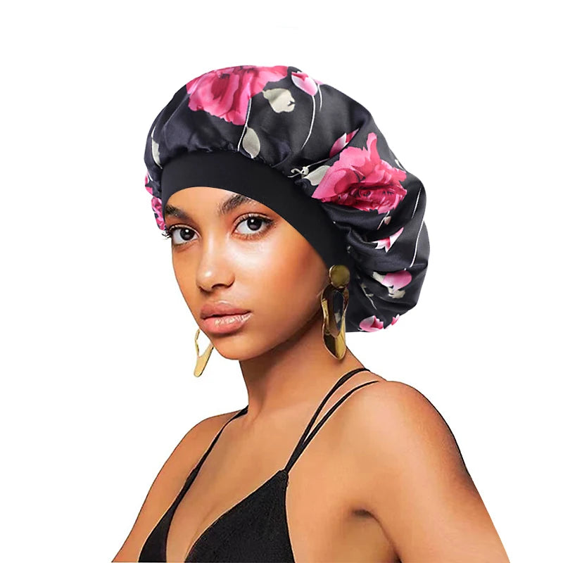 Bonnet satin cheveux afro femme – Soin capillaire et protection de nuit