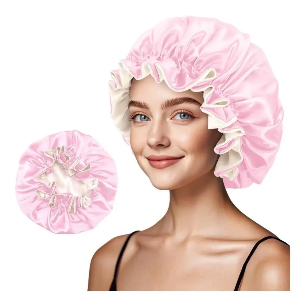 Bonnet de nuit satin réversible – Deux styles, un soin capillaire