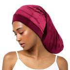 Bonnet satin cheveux longs soyeux – Protection et confort nocturne