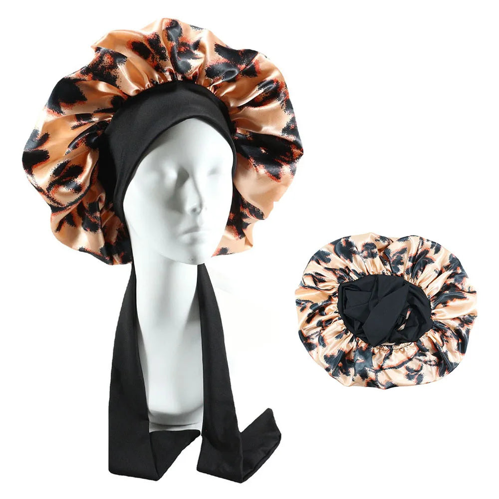 Bonnet de nuit en satin avec attaches – Maintien parfait toute la nuit