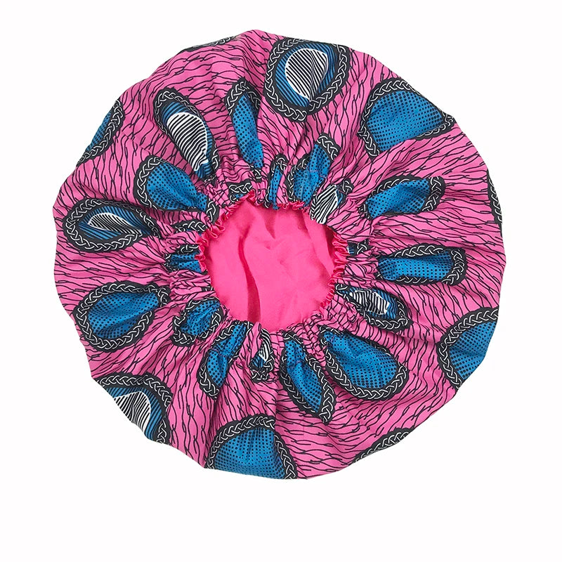Bonnet de nuit en satin wax – Élégance africaine et confort nocturne