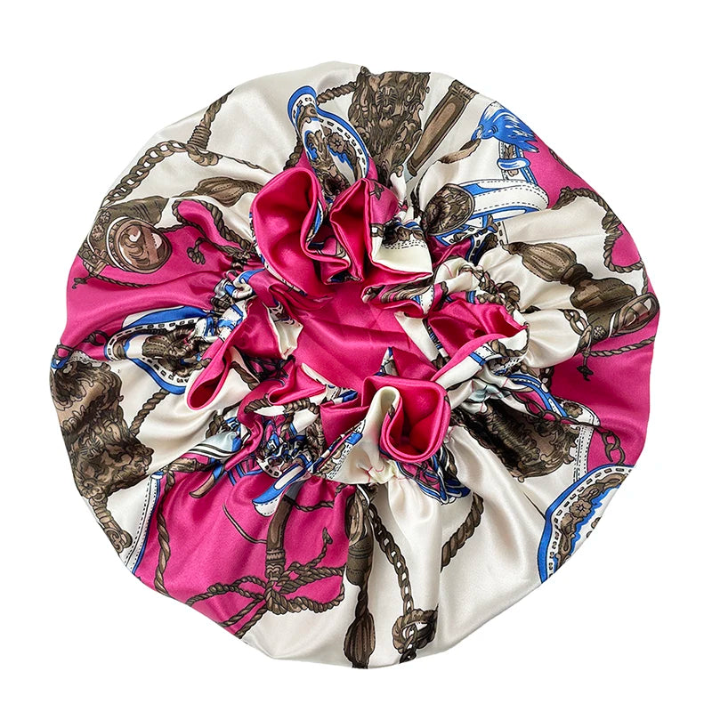 Bonnet femme satin réversible – Douceur et soin capillaire quotidien