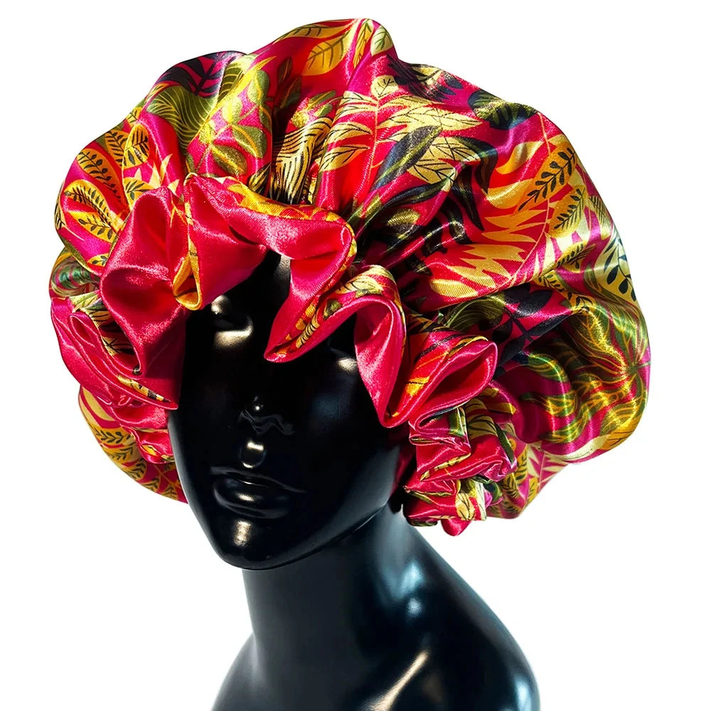 Bonnet satin cheveux frisés – Anti-casse et anti-frisottis durable