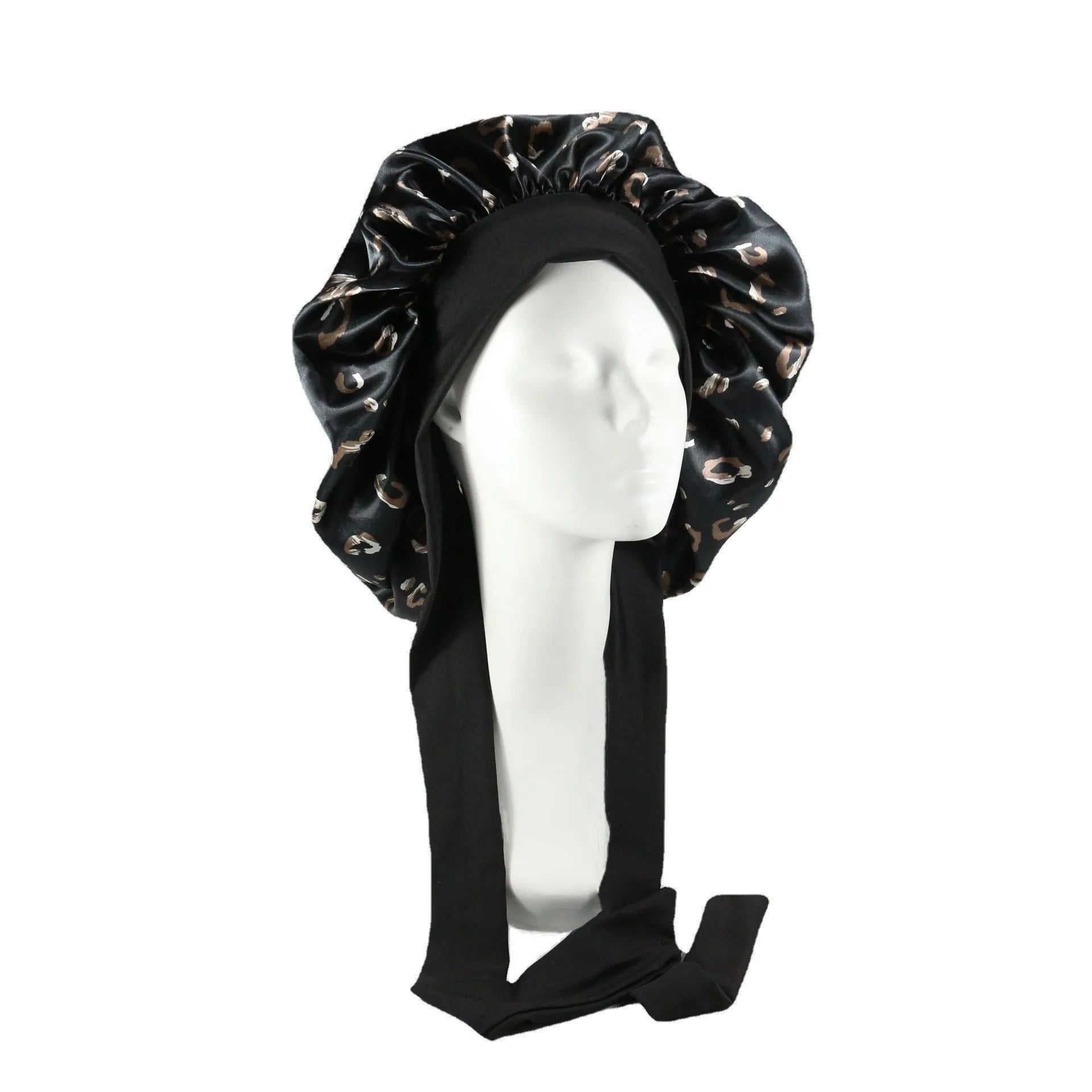 Bonnet de nuit en satin avec attaches – Maintien parfait toute la nuit