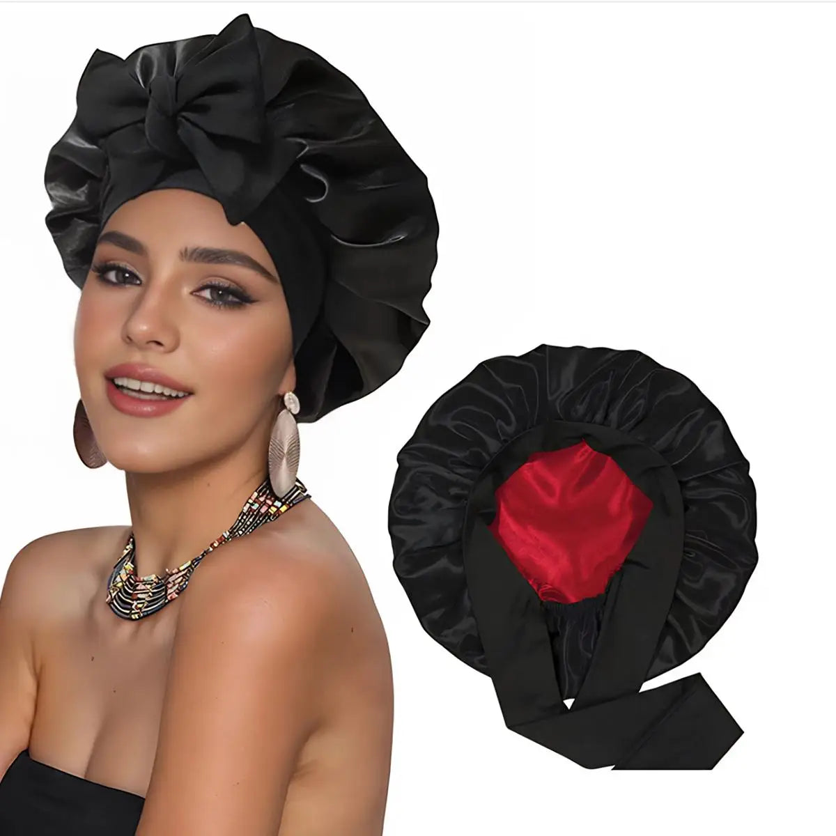 Bonnet de nuit satin femme luxe – Satin épais et soin professionnel