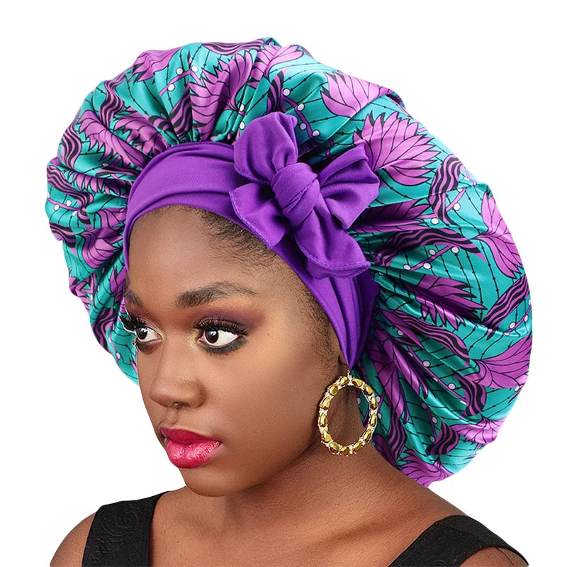 Bonnet satin cheveux afro – Hydratation et soin capillaire intensif