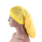 Bonnet satin cheveux longs soyeux – Protection et confort nocturne