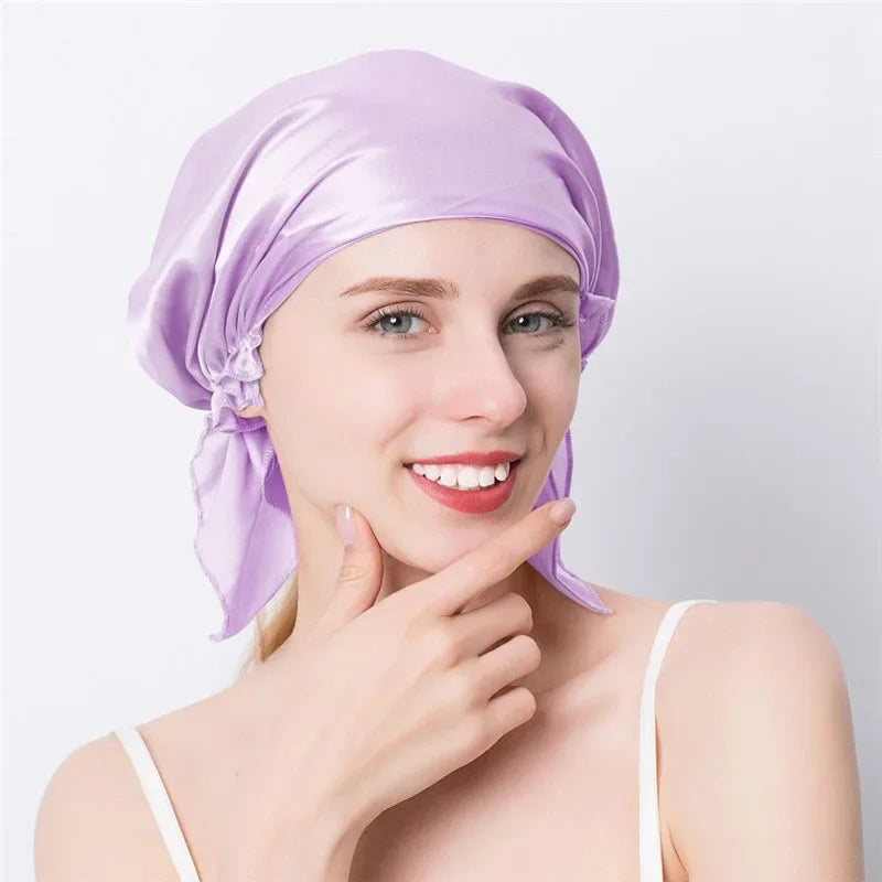Bonnet satin femme avec attache – Tenue ferme et douceur soyeuse