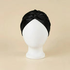 Bonnet de nuit en satin drapé, coloris noir