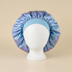 Bonnet de nuit en satin irisé coloris Bleu — packshot premium