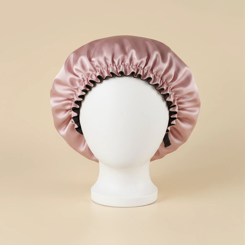 Bonnet de nuit en satin grande taille coloris Rose — packshot premium