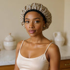 Bonnet intérieur satin imprimé animalier, vue de face
