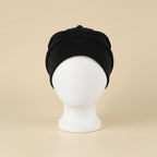 Bonnet satin sous hijab à bande, coloris noir