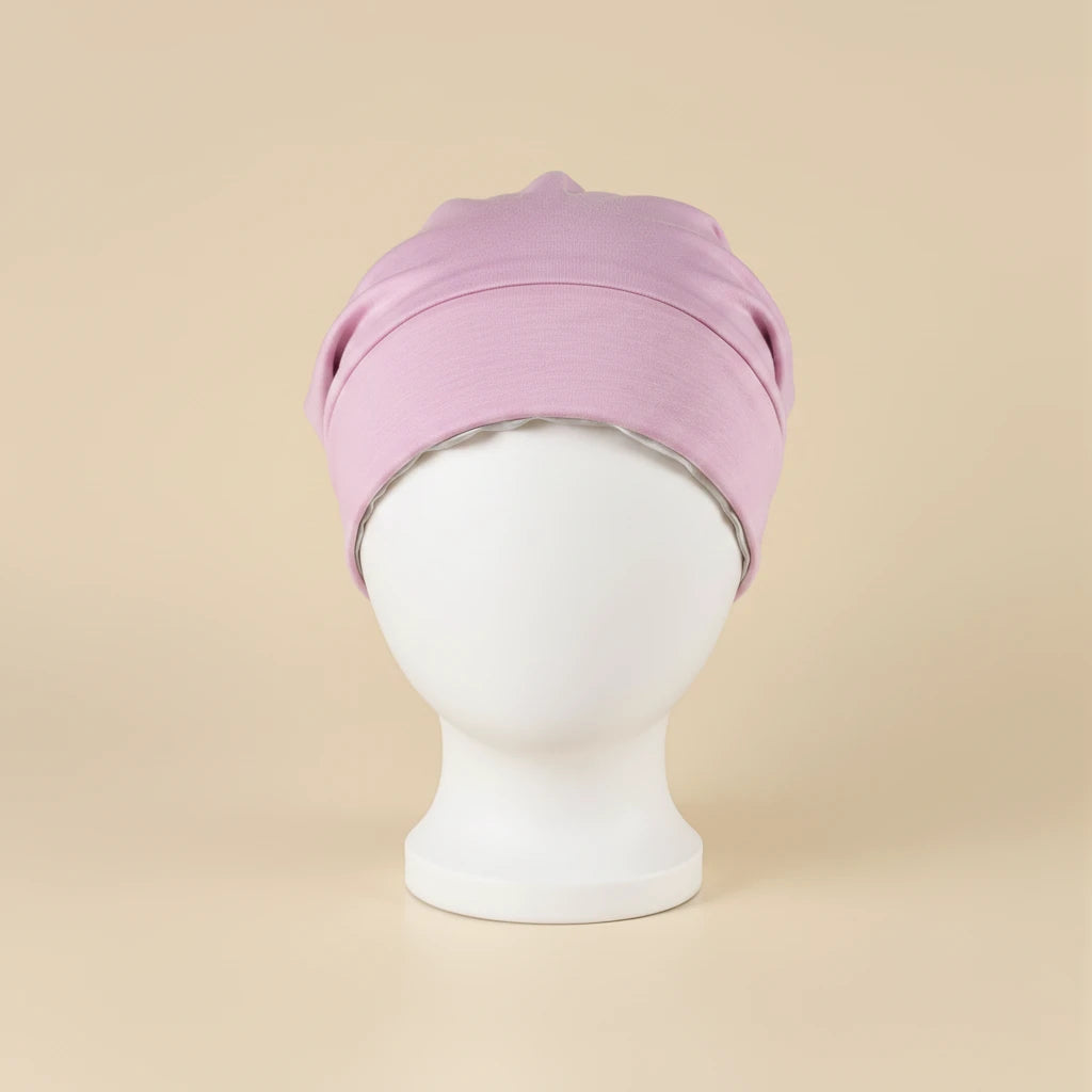Bonnet satin sous hijab à bande, coloris rose