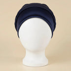 Bonnet intérieur satin homme, coloris bleu foncé