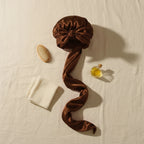 Bonnet en satin pour cheveux longs, coloris café