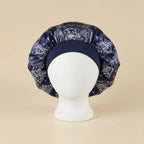 Bonnet de nuit en satin motif paisley coloris Paisley bleu marine — packshot premium