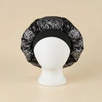 Bonnet de nuit en satin motif paisley coloris Paisley noir — packshot premium